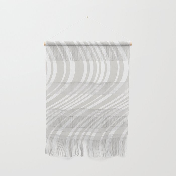 Wavy Stripes XLII - Grey and White Wall Hanging Gallery Image 1
