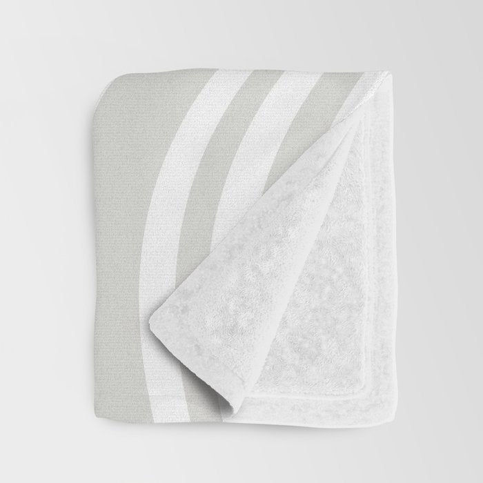 Wavy Stripes XLII - Grey and White Throw Blanket Gallery Image 3