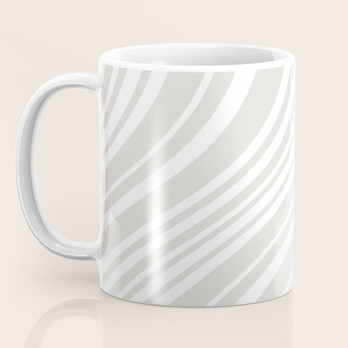 Wavy Stripes XLII - Grey and White Coffee Mug Gallery Image 3