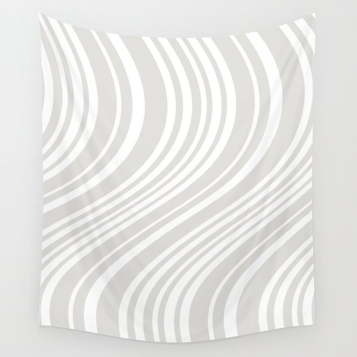 Wavy Stripes XLII - Grey and White Wall Tapestry Gallery Image 4