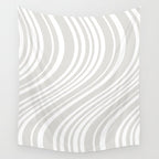 Wavy Stripes XLII - Grey and White Wall Tapestry Gallery Image 4