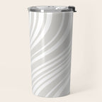 Wavy Stripes XLII - Grey and White Travel Mug Gallery Image 2