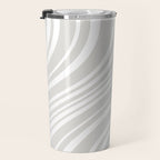 Wavy Stripes XLII - Grey and White Travel Mug Gallery Image 3