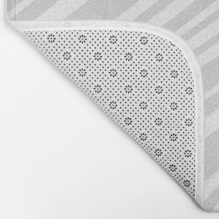 Wavy Stripes XLII - Grey and White Bath Mat Gallery Image 2