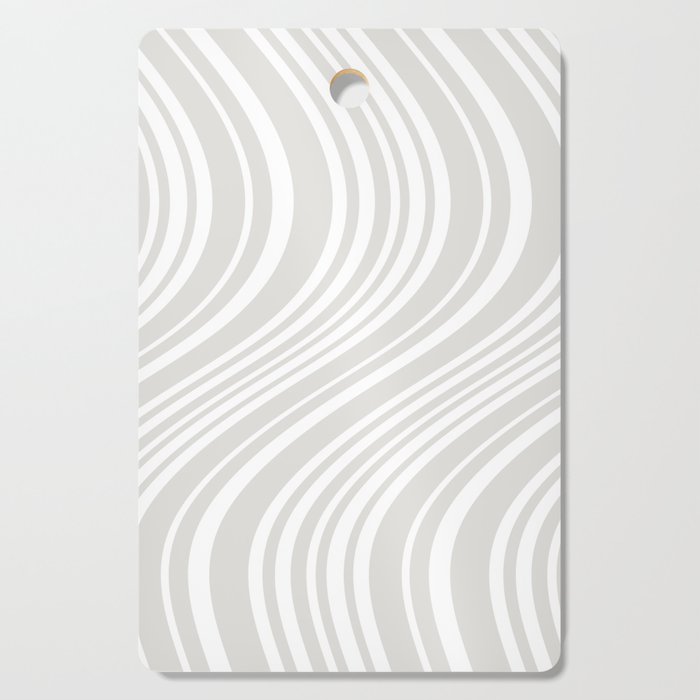 Wavy Stripes XLII - Grey and White Cutting Board Gallery Image 1