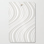 Wavy Stripes XLII - Grey and White Cutting Board Gallery Image 1
