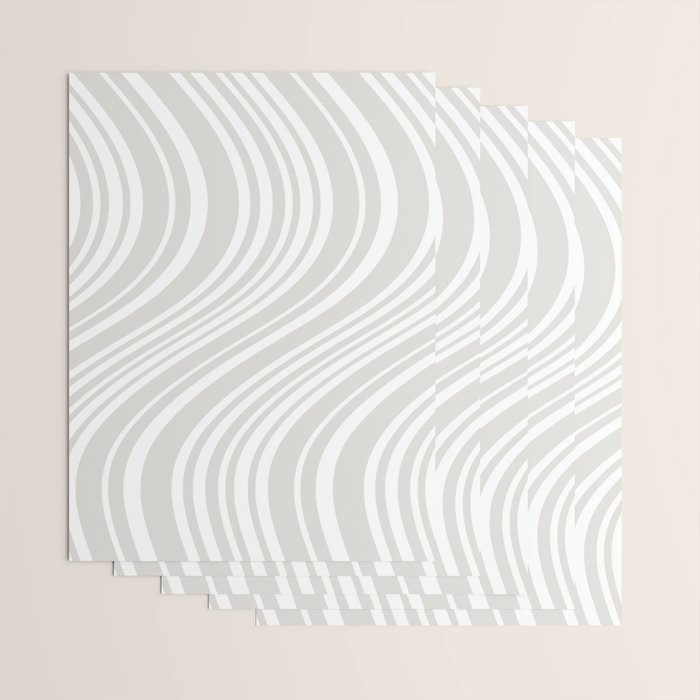 Wavy Stripes XLII - Grey and White Wrapping Paper Gallery Image 3