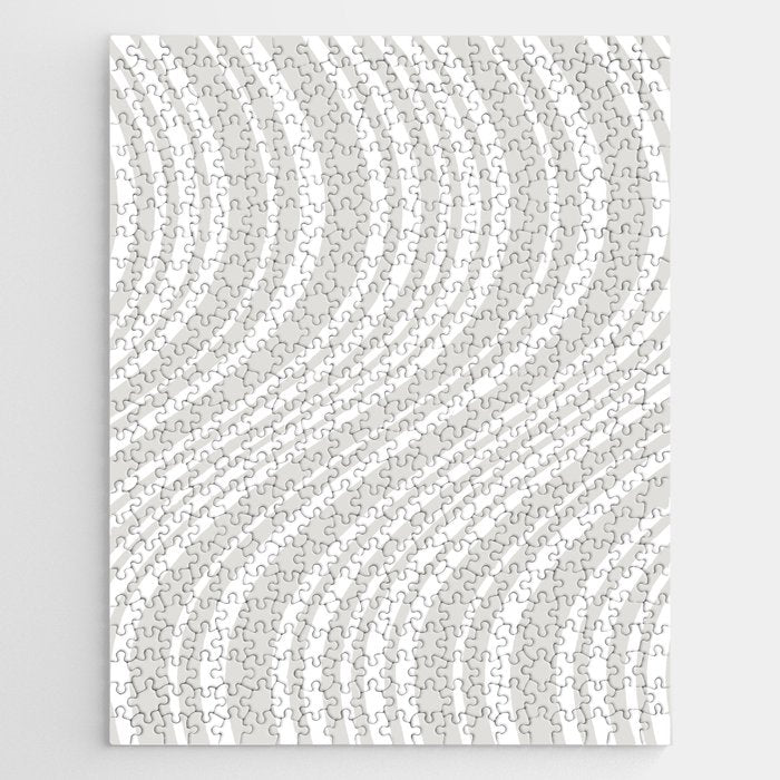 Wavy Stripes XLII - Grey and White Jigsaw Puzzle Gallery Image 1