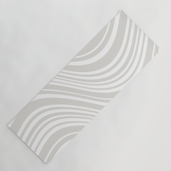 Wavy Stripes XLII - Grey and White Yoga Mat Gallery Image 1