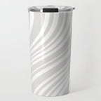 Wavy Stripes XLII - Grey and White Travel Mug Gallery Image 1