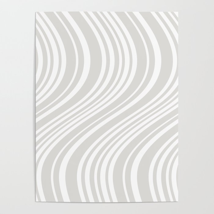 Wavy Stripes XLII - Grey and White Poster Gallery Image 4