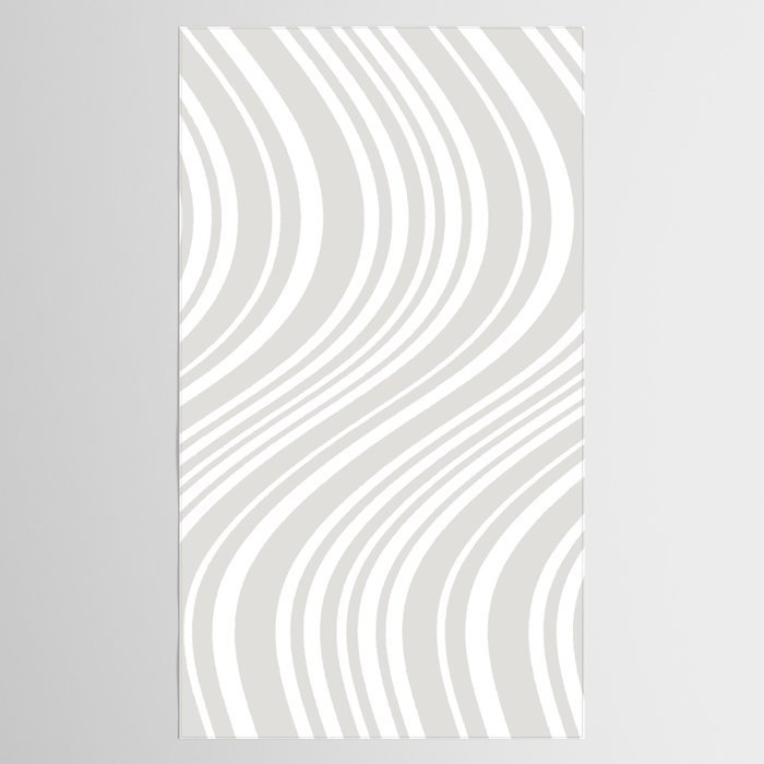 Wavy Stripes XLII - Grey and White Tablecloth Gallery Image 2