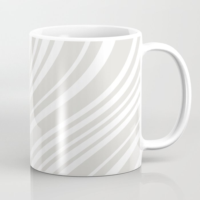 Wavy Stripes XLII - Grey and White Coffee Mug Gallery Image 1