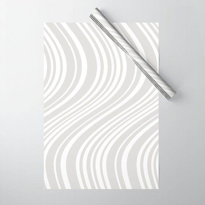 Wavy Stripes XLII - Grey and White Wrapping Paper Gallery Image 1