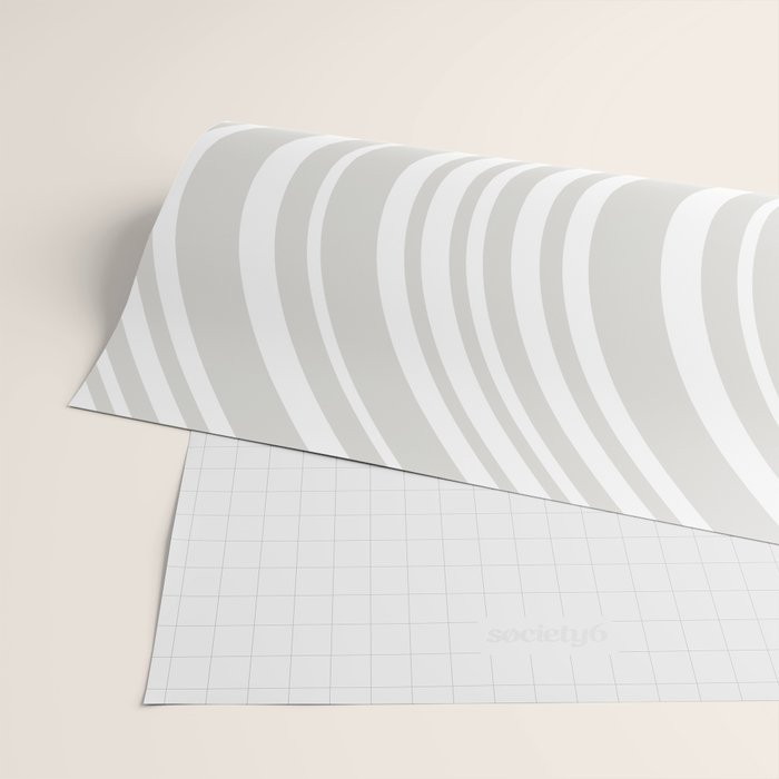 Wavy Stripes XLII - Grey and White Wrapping Paper Gallery Image 2