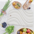 Wavy Stripes XLII - Grey and White Cutting Board Gallery Image 2