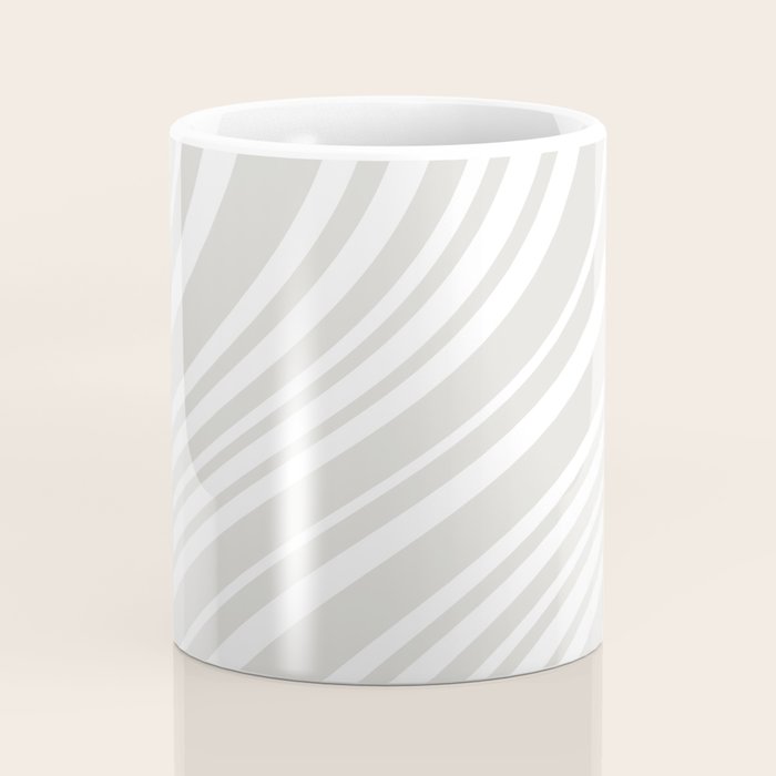 Wavy Stripes XLII - Grey and White Coffee Mug Gallery Image 4