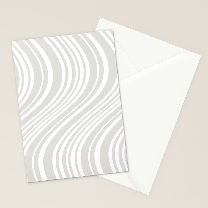 Wavy Stripes XLII - Grey and White Stationery Card Gallery Image 2