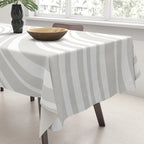 Wavy Stripes XLII - Grey and White Tablecloth Gallery Image 3