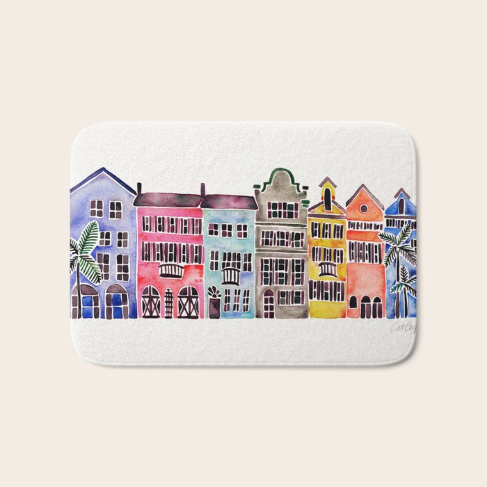 Rainbow Row - Charleston Bath Mat Gallery Image 1