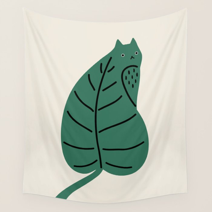 Cat and Plant 27 Wall Tapestry Gallery Image 4