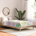 Peace Symbol - Pink & Green Comforter Gallery Image 2