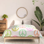 Peace Symbol - Pink & Green Comforter Gallery Image 3
