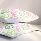 Peace Symbol - Pink & Green Pillow Sham Gallery Image 3