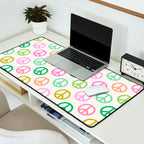 Peace Symbol - Pink & Green Desk Mat Gallery Image 2