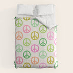 Peace Symbol - Pink & Green Comforter Gallery Image 6