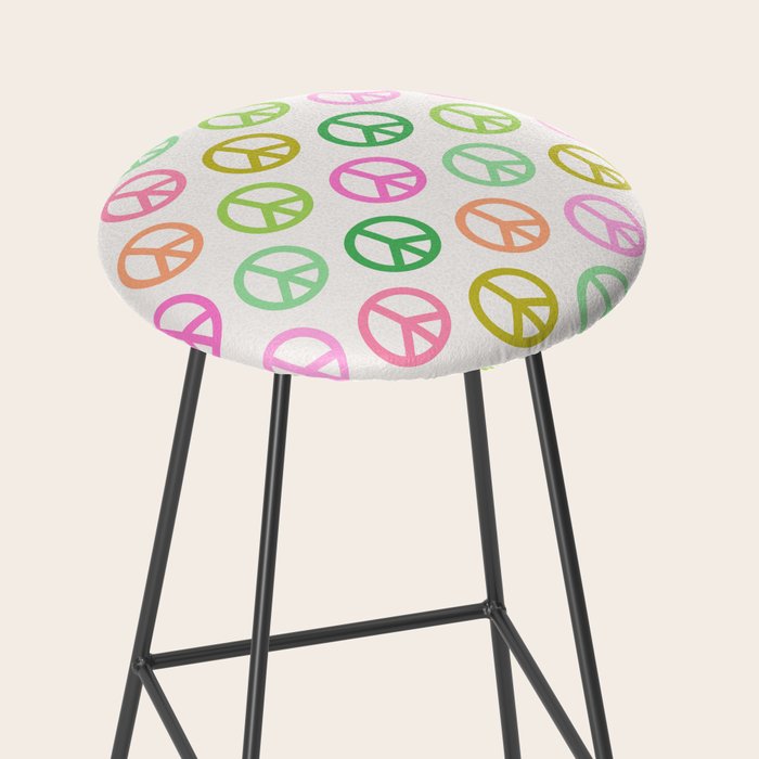 Peace Symbol - Pink & Green Stool Gallery Image 2