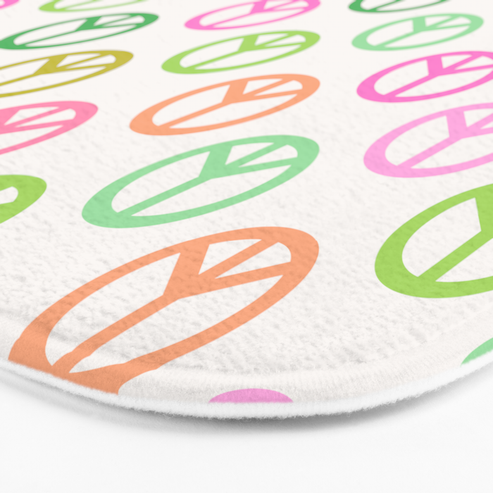 Peace Symbol - Pink & Green Bath Mat Gallery Image 3