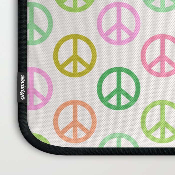Peace Symbol - Pink & Green Laptop Sleeve Gallery Image 3