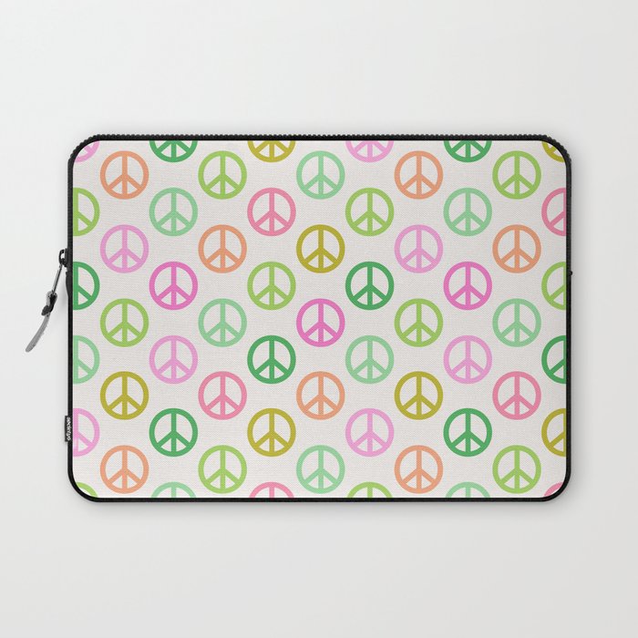 Peace Symbol - Pink & Green Laptop Sleeve Gallery Image 1