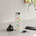 Peace Symbol - Pink & Green Water Bottle Gallery Image 4