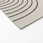 Minimal Line Curvature XCVI Vintage Creme & Black Mid Century Modern Arch Abstract Welcome Mat Gallery Image 2