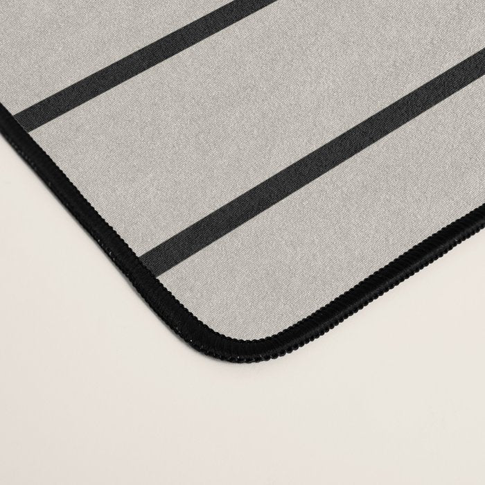 Minimal Line Curvature XCVI Vintage Creme & Black Mid Century Modern Arch Abstract Desk Mat Gallery Image 4