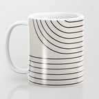Minimal Line Curvature XCVI Vintage Creme & Black Mid Century Modern Arch Abstract Coffee Mug Gallery Image 3