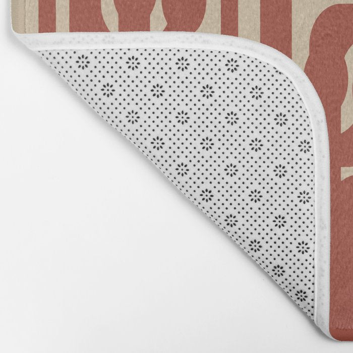 Mid Century Modern Loop Pattern in Deep Clay and Beige Bath Mat Gallery Image 2