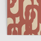 Mid Century Modern Loop Pattern in Deep Clay and Beige Poster Gallery Image 3