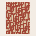 Mid Century Modern Loop Pattern in Deep Clay and Beige Poster Gallery Image 4