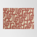 Mid Century Modern Loop Pattern in Deep Clay and Beige Rug Gallery Image 2