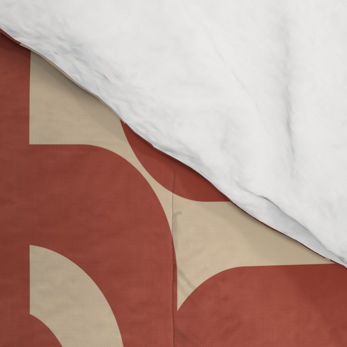 Mid Century Modern Loop Pattern in Deep Clay and Beige Comforter Gallery Image 4