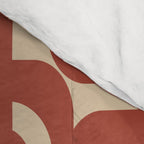 Mid Century Modern Loop Pattern in Deep Clay and Beige Comforter Gallery Image 4