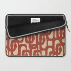Mid Century Modern Loop Pattern in Deep Clay and Beige Laptop Sleeve Gallery Image 2