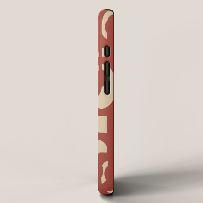 Mid Century Modern Loop Pattern in Deep Clay and Beige iPhone Case Gallery Image 2