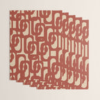 Mid Century Modern Loop Pattern in Deep Clay and Beige Wrapping Paper Gallery Image 3