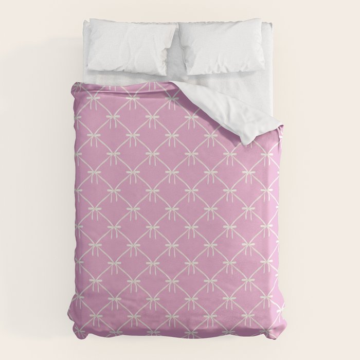 Bows & Ribbons Pattern LIII Y2K Fuchsia Pink Duvet Cover Gallery Image 6