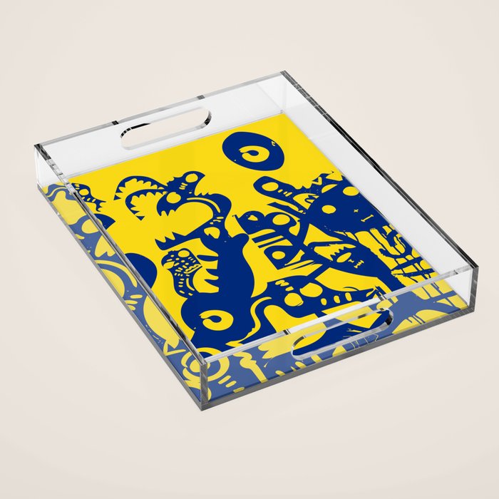Blue Sweet Monsters in the Sun Street Art Graffiti Design Acrylic Tray Gallery Image 1