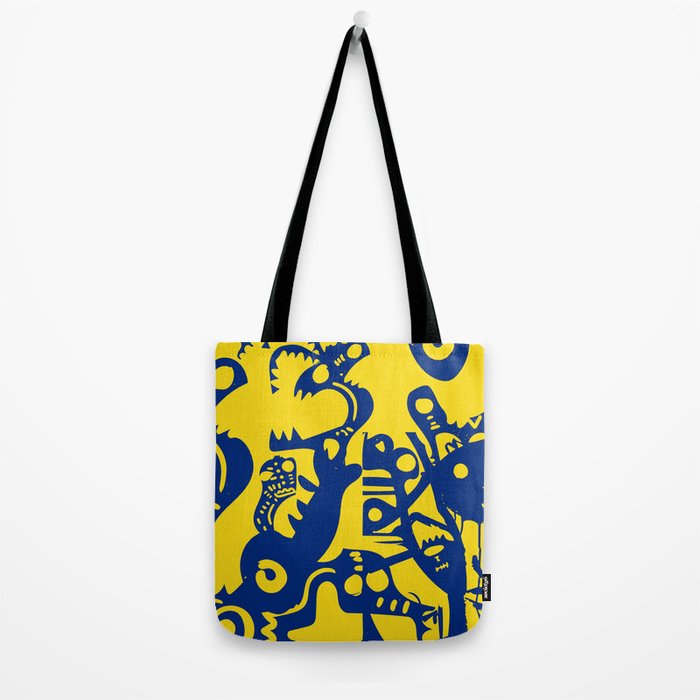 Blue Sweet Monsters in the Sun Street Art Graffiti Design Tote Bag Gallery Image 2